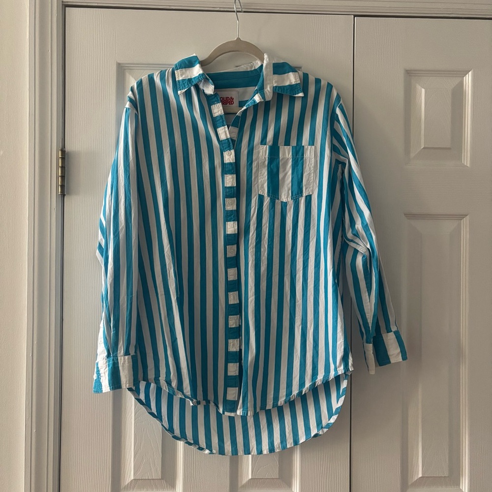 SOLID & STRIPED Blue and White Button-Down Shirt - image 1